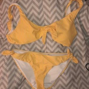 Striped Swim Suit Set